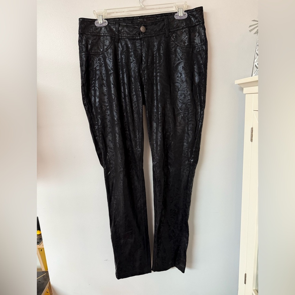 Seven7 Black Textured Trousers